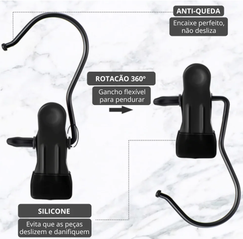 Prendedor de Roupas Antideslizantes Flip + Frete Grátis
