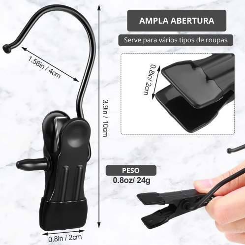 Prendedor de Roupas Antideslizantes Flip + Frete Grátis