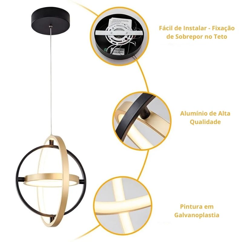 Lustre Pendente Moderno TriLux Ajustáveis LED