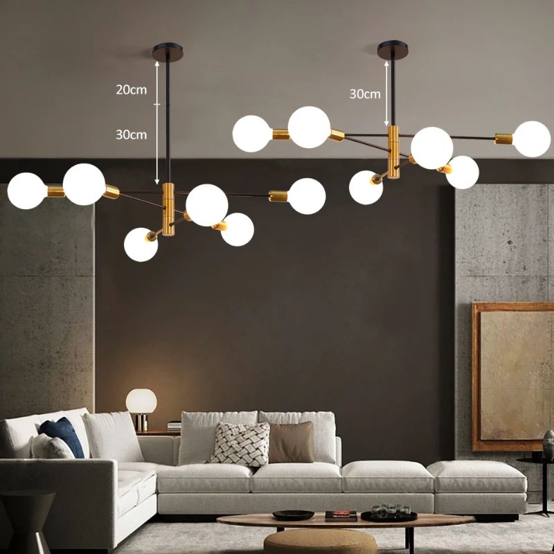 Lustre Pendente Barroco Preto e Dourado