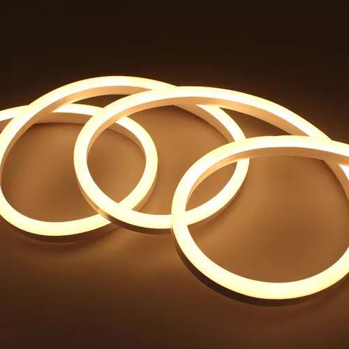 Fita Led Neon Flex Rolo 100 metros 12v Branco-quente