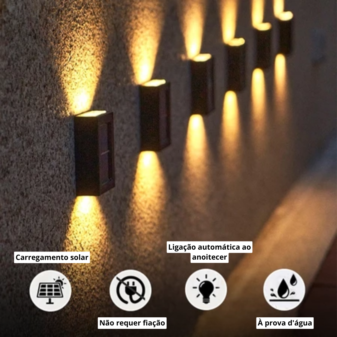 LED Luminária Solar Parede Iluminação Externa