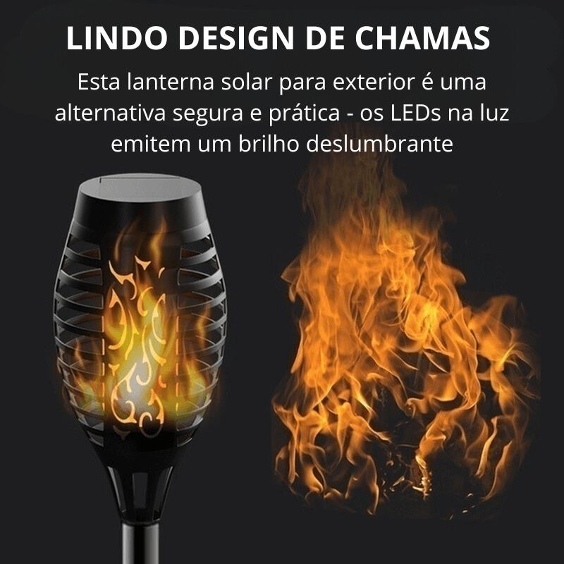 Luminária Balizadora Solar em LED - Solar Flame