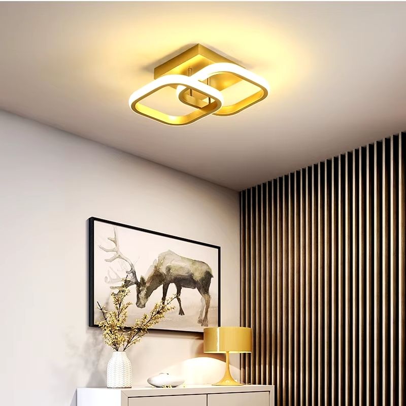 Luminária de Teto Plafon Golden Circular/Quadrado