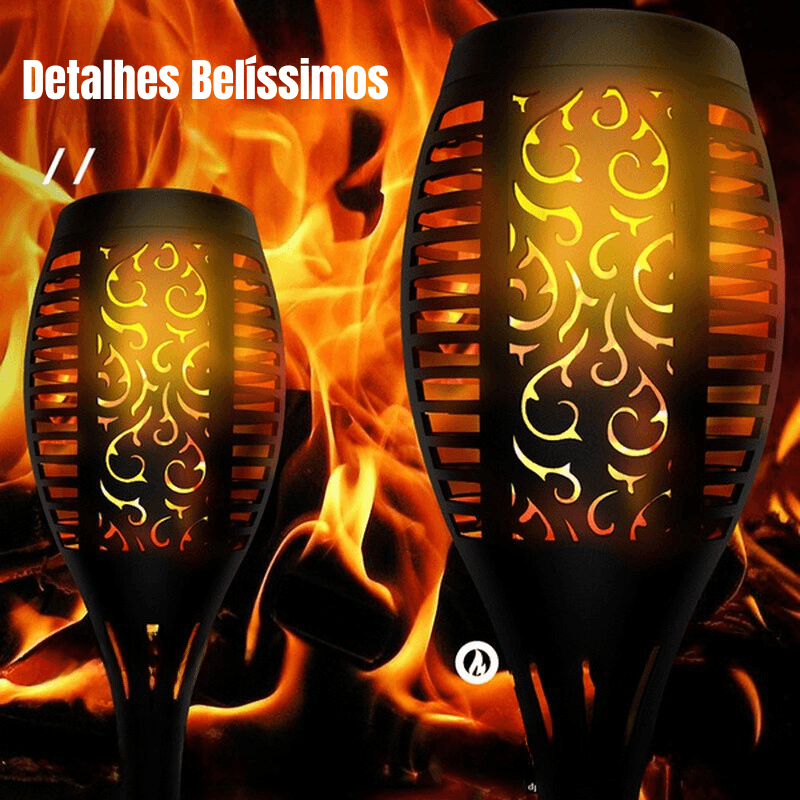 Luminária Balizadora Solar em LED - Solar Flame