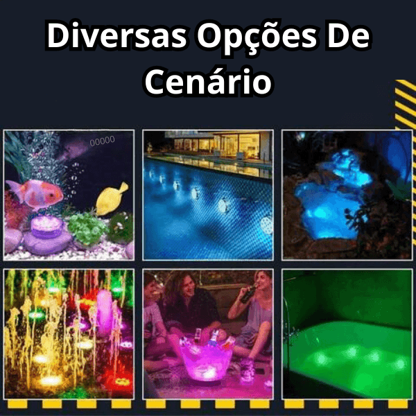 Kit Luminárias de Piscina RGB com Controle Remoto