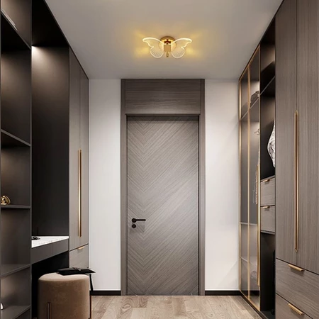 Arandela LED Borboleta Light Dourada