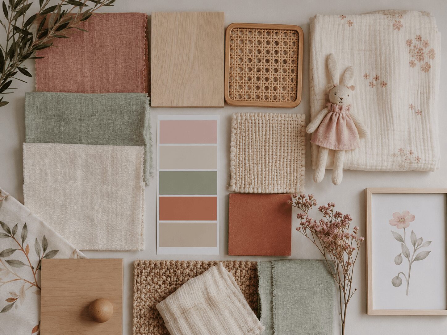 Paleta de cores para quarto de bebê menina