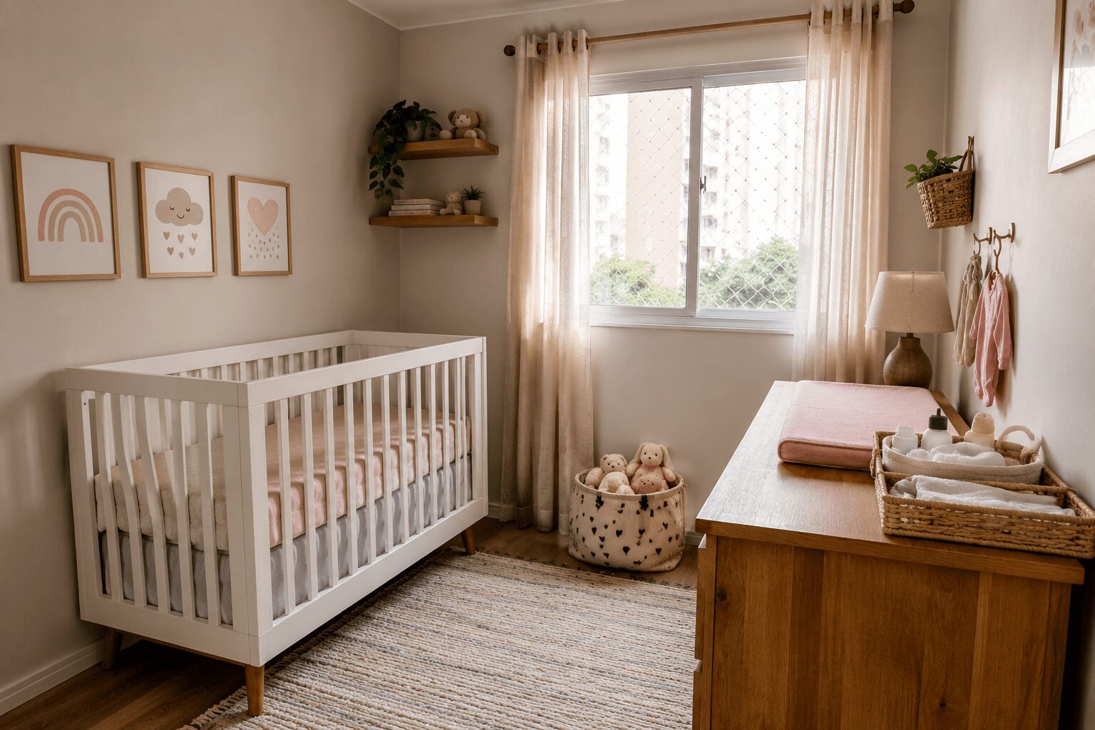 Quarto de bebê menina simples e barato